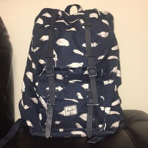 Cargo backpack w/ feather pattern